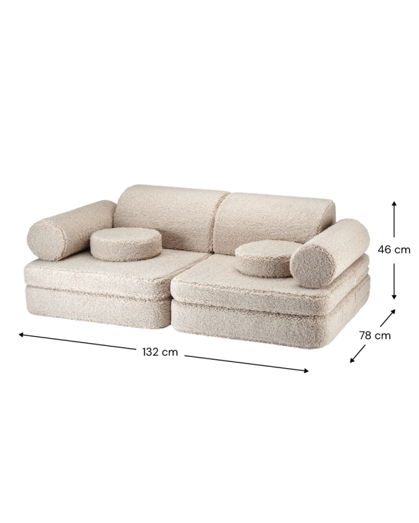 Wymiary kanapy modułowej Biscuit Settee Wigiwama 132x78x46 cm | Millushop