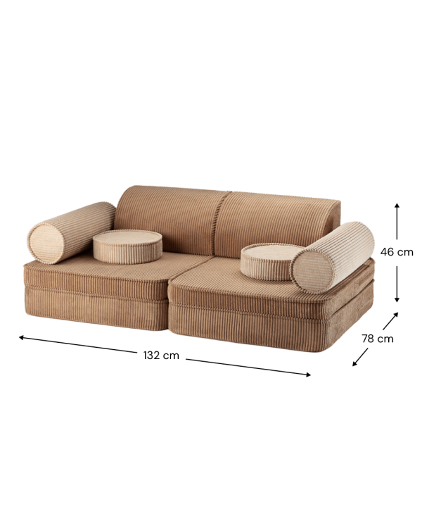Wymiary kanapy modułowej Toffee Settee Wigiwama 136x78x46 cm | Millushop