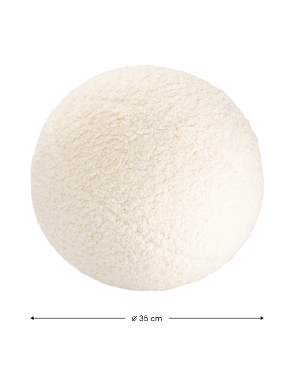 Cream White Ball Cushion Dimensions W597782.png