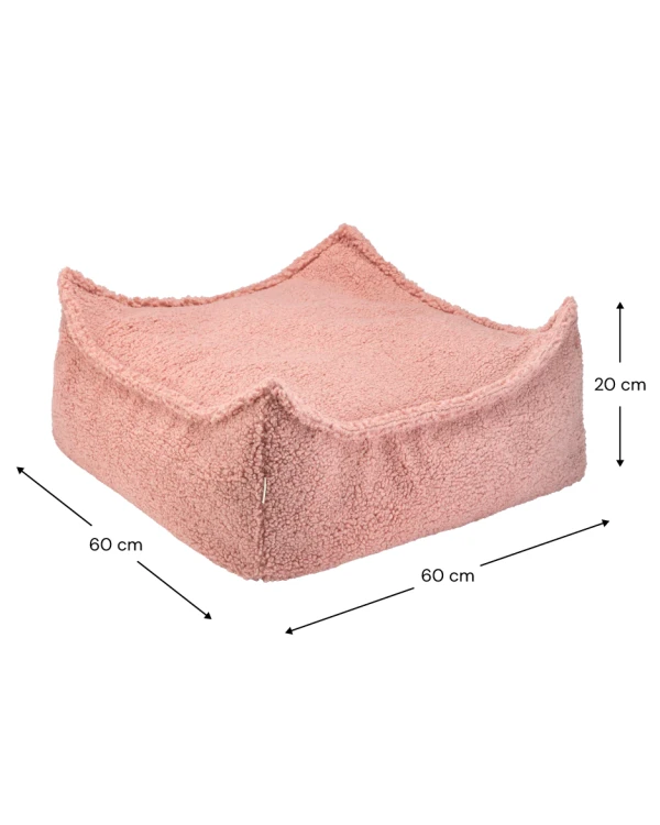 Miękka pufa do pokoju dziecka wykonana z certyfikowanych materiałów.