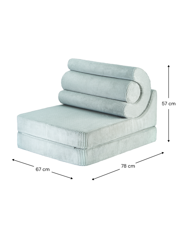 Miękki fotel modułowy dla dzieci zaprojektowany z myślą o codziennym komforcie i funkcjonalności.