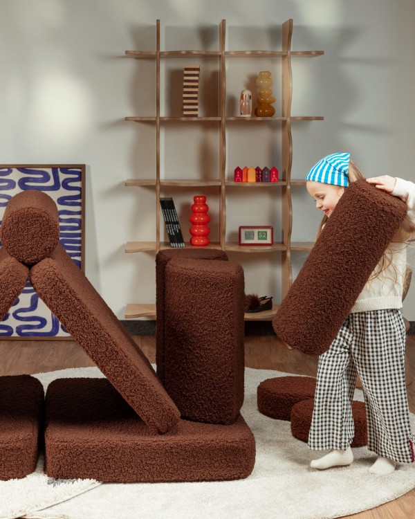Sofa do zabawy dla dzieci Warm Hazel – układ w formie bazy | Millushop