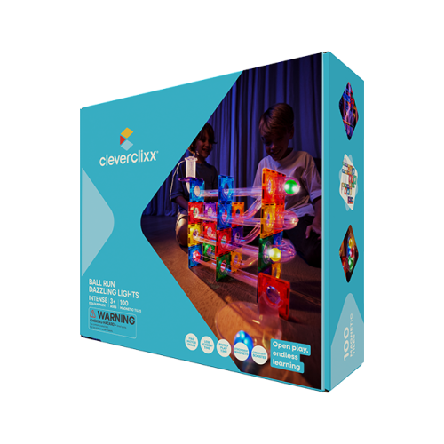 Klocki magnetyczne Cleverclixx Ball Run Dazzling Lights Pack Intense 100 el.