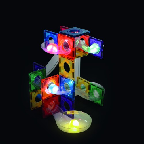 Tor kulkowy z klocków magnetycznych Cleverclixx Ball Run 100 el.