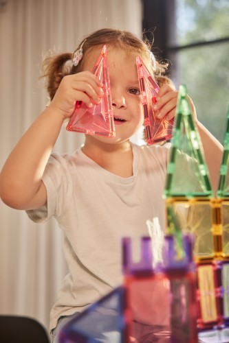 Pastelowe klocki magnetyczne dla dziecka Cleverclixx 36 elementów