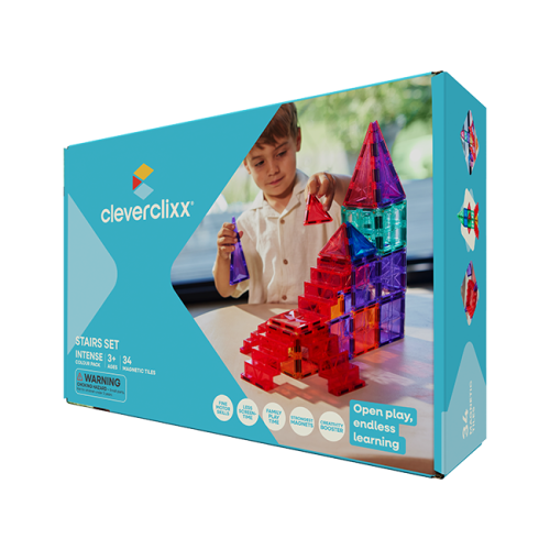 Klocki magnetyczne Cleverclixx Stairs Set Intense 34 el.