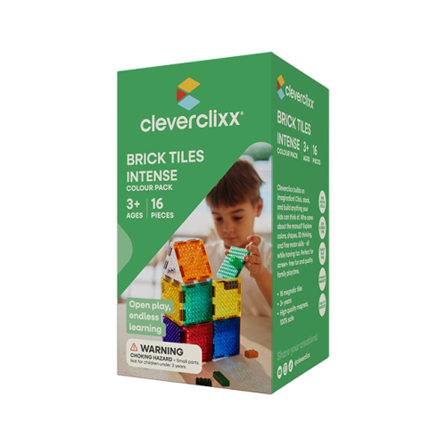 Klocki magnetyczne Cleverclixx Brick Tiles Pack Intense 16 el.