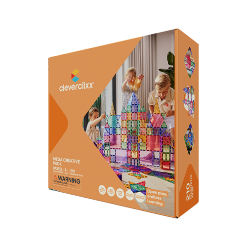 Klocki magnetyczne Cleverclixx Mega Creative Pack Pastel 210 el.